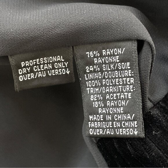 Ellen Tracy Womens Black Velvet Open Front Jacket Elegant Layering Sz L - Picture 6 of 7